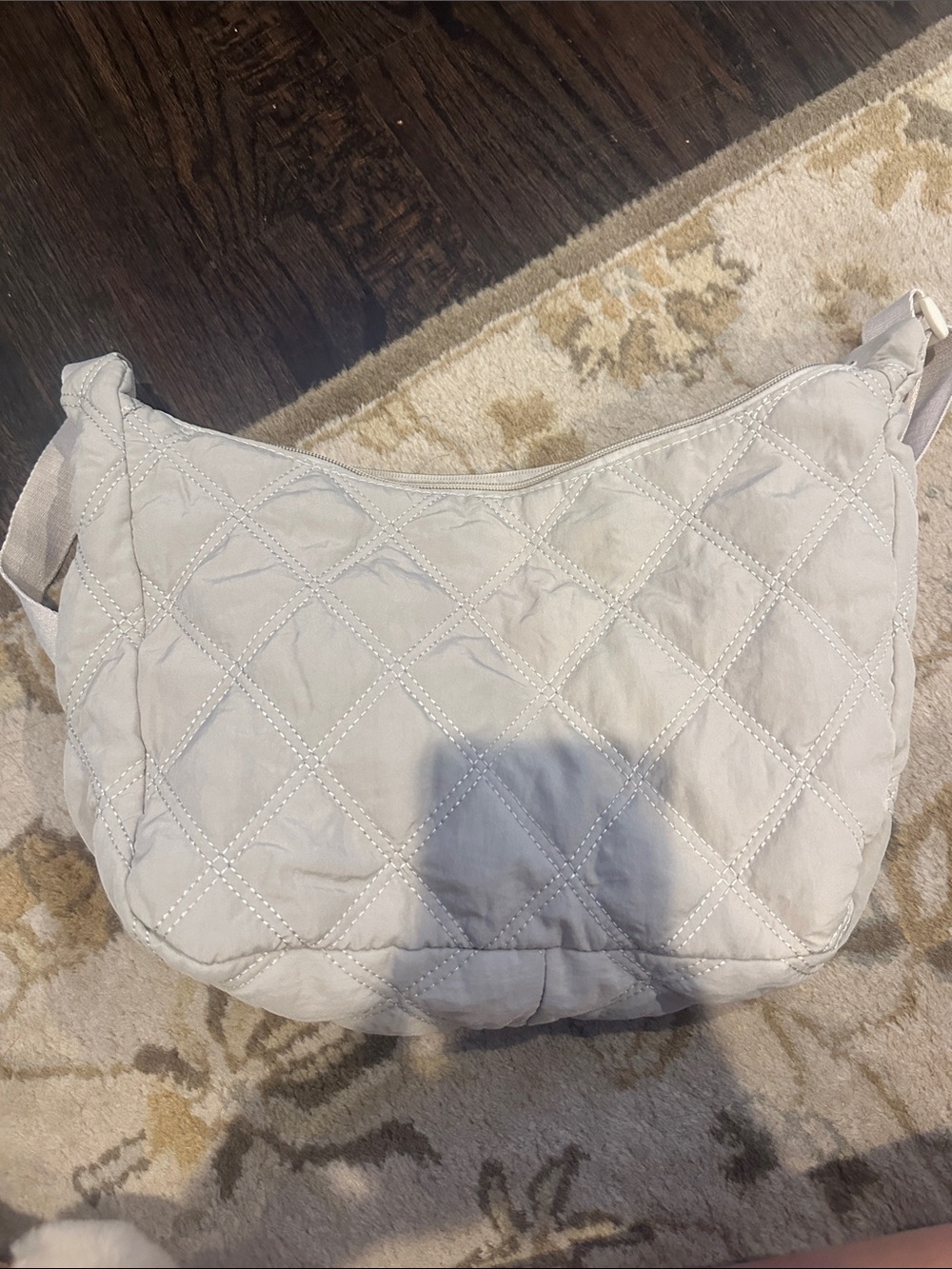 Quilted Light Gray Shoulder Bag - Stylish Everyday Carry
